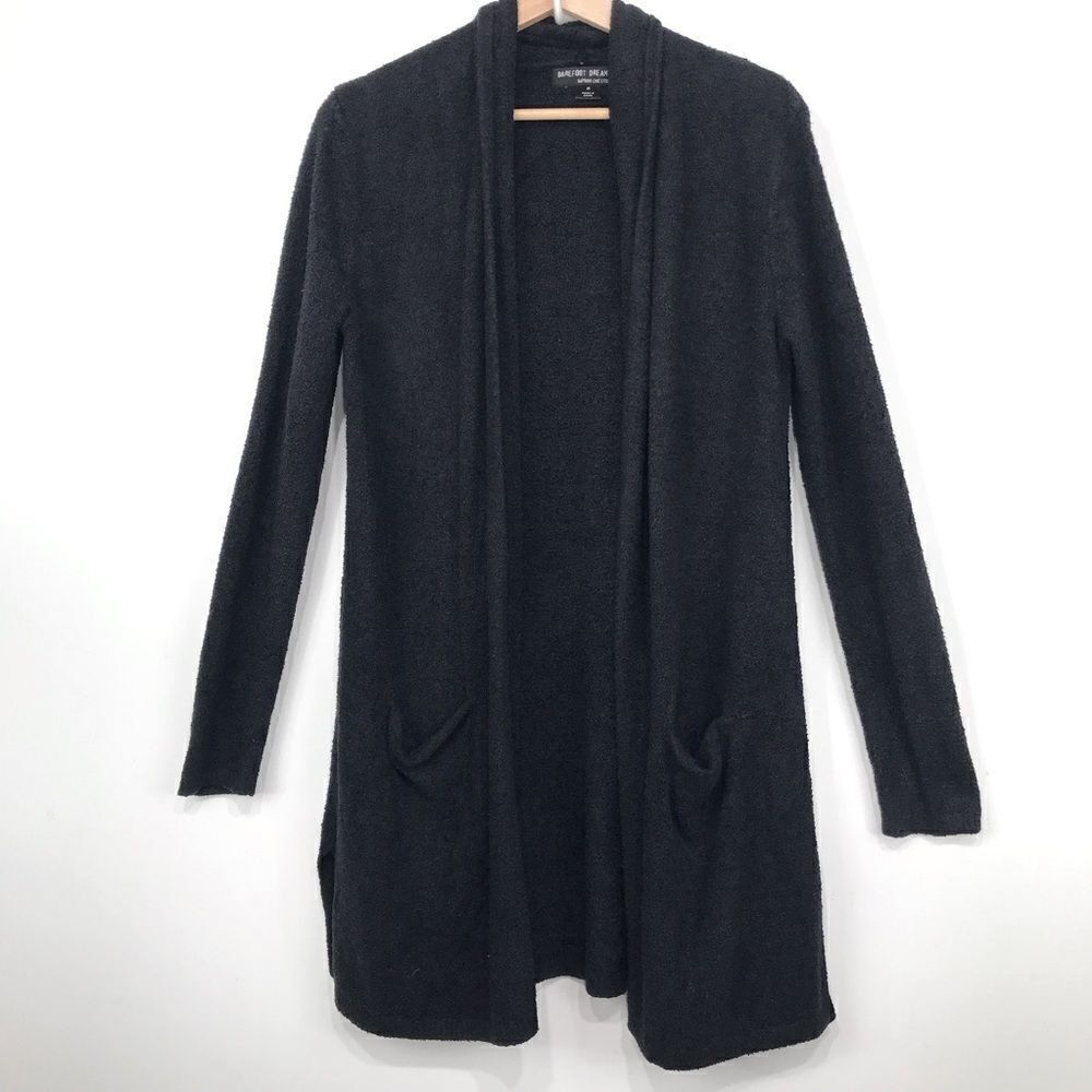 Barefoot Dreams Black Bamboo Chic Lite Cozy Ultra Soft Knit Cardigan Sweater